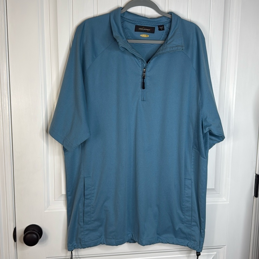 Greg Norman 1/4 Zip Callaway Pullover XL Teal Golf Outdoor Performance Mens - Picture 2 of 10